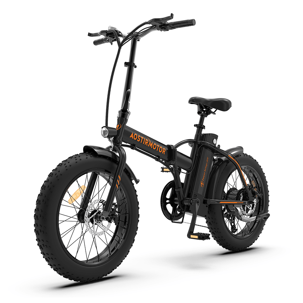 [US DIRECT] AOSTIRMOTOR A20 Electric Bike 20Inch 500W 36V 13Ah 40Km/H Max Speed 25-35Km Mileage 120Kg Max Load Mountain Fat Tire Electric Bicycle - MRSLM