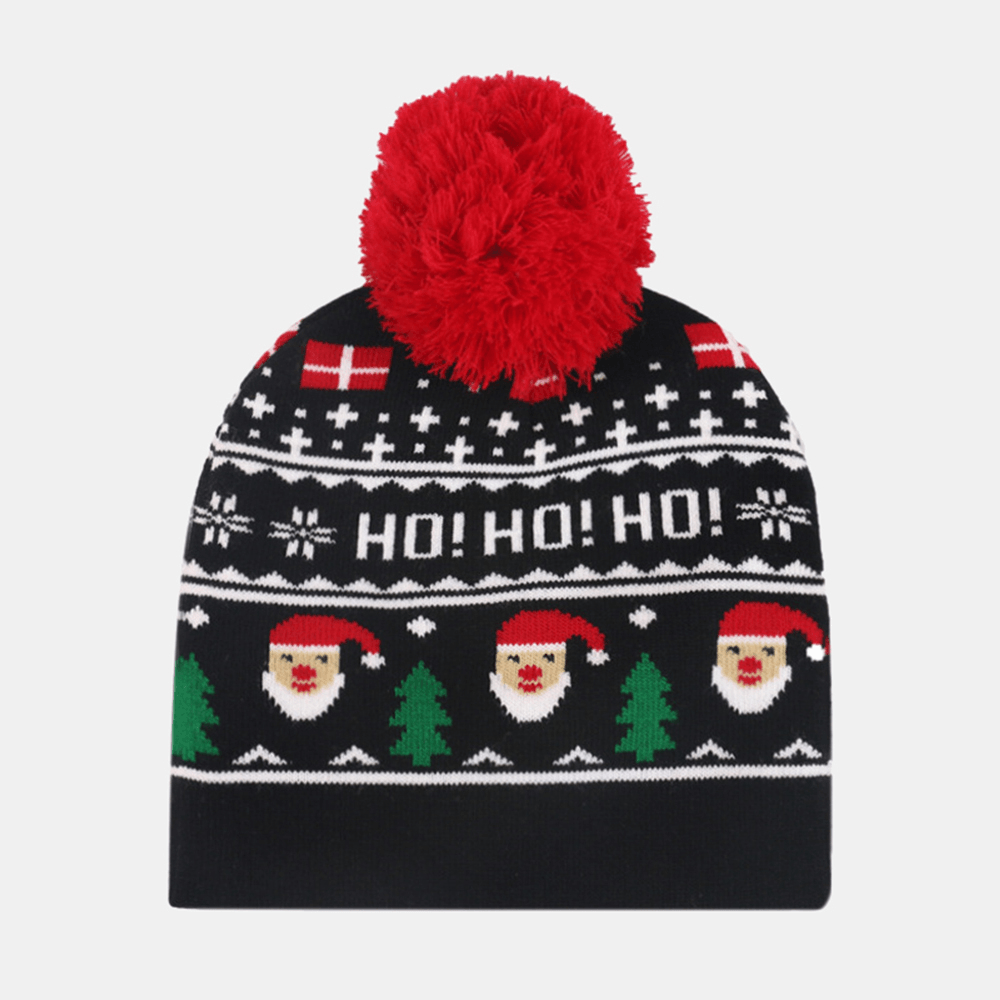 Christmas Knitted Jacquard Hat Unisex Warm Beanie Caps