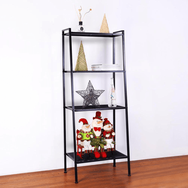 4 Tiers Wall Leaning Ladder Shelf Bookcase Bookshelf Storage Rack Shelves Storage Stand Unit Organizer for Office Home Bedroom Living Room