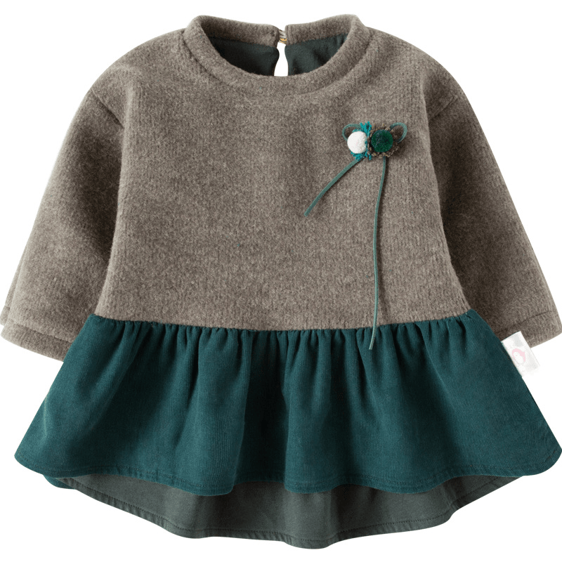 Baby Autumn Winter Dress 2021 Infant Girls Winter Long Sleeve Dress Children Thickened Princess Dress Clothing