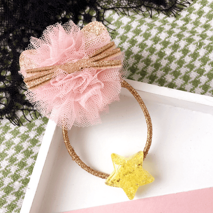 Korean Cat Lace Zircon Dress Hair Accessories Elastic Hair Band for Girls High Quality Rubber Ties - MRSLM