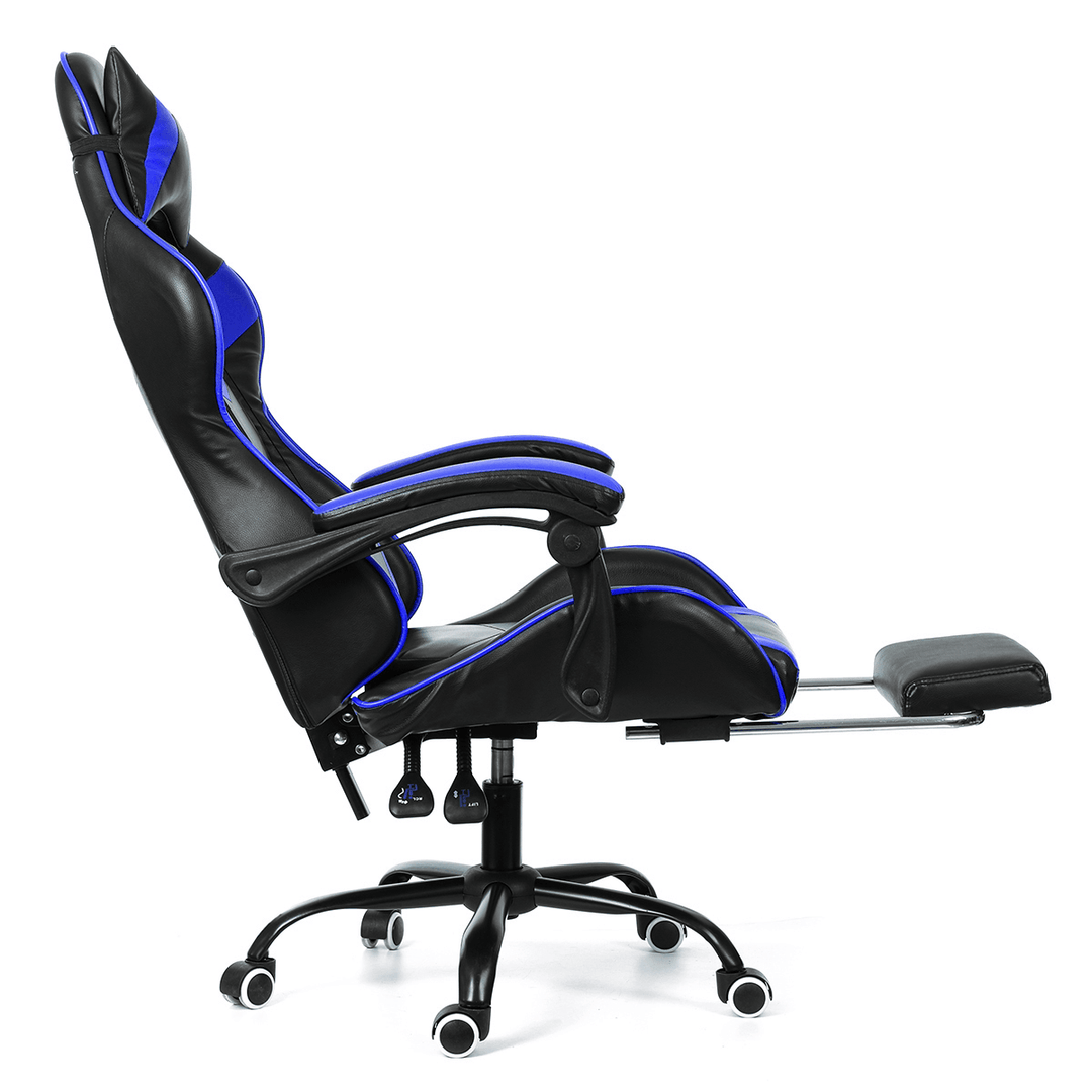 Ergonomic High Back Racing Chair Reclining Office Chair Adjustable Height Rotating Lift Chair PU Leather Gaming Chair Laptop Desk Chair with Footrest