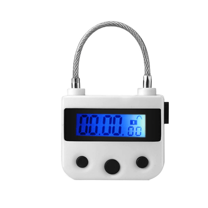 99 Hours USB Rechargeable Time Out Padlock Max Timing Lock Digital Timer Alarming Padlock W/ LCD Display Screen