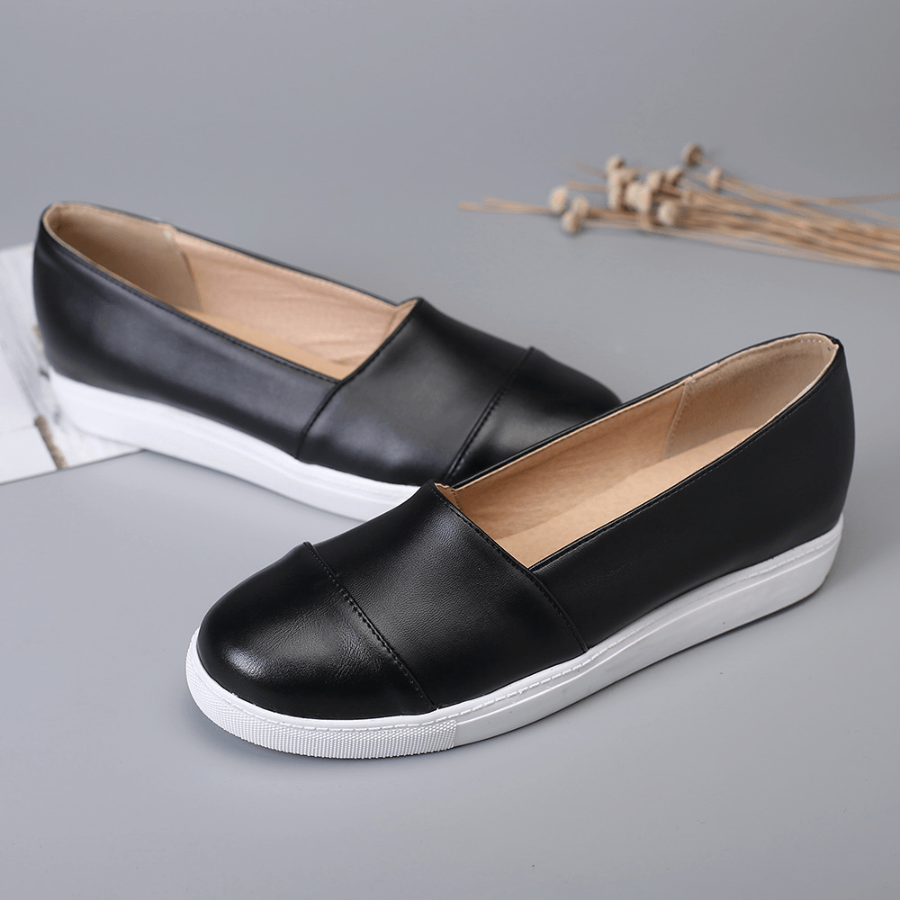 Women Casual Pure Color Stitching Flats