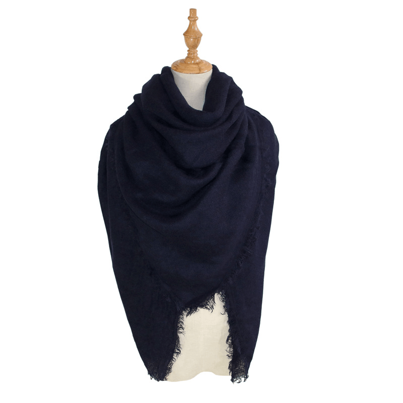 Women'S Shawl with Square and Longsolid Color Scarf