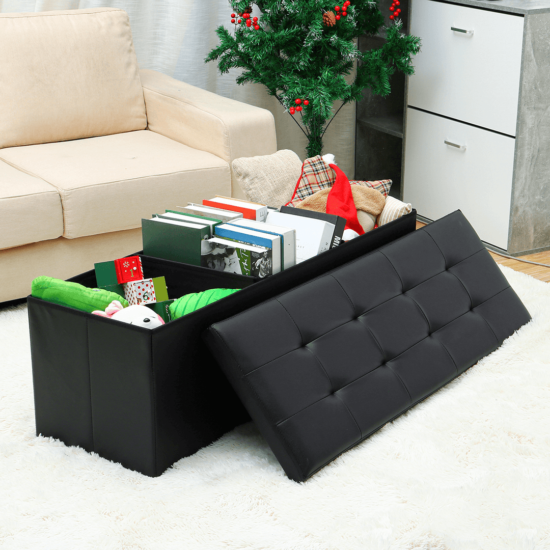 Multifunctional Storage Stool Leather Sofa Ottoman Bench Footrest Box Seat Footstool Square Chair Home Office Furniture