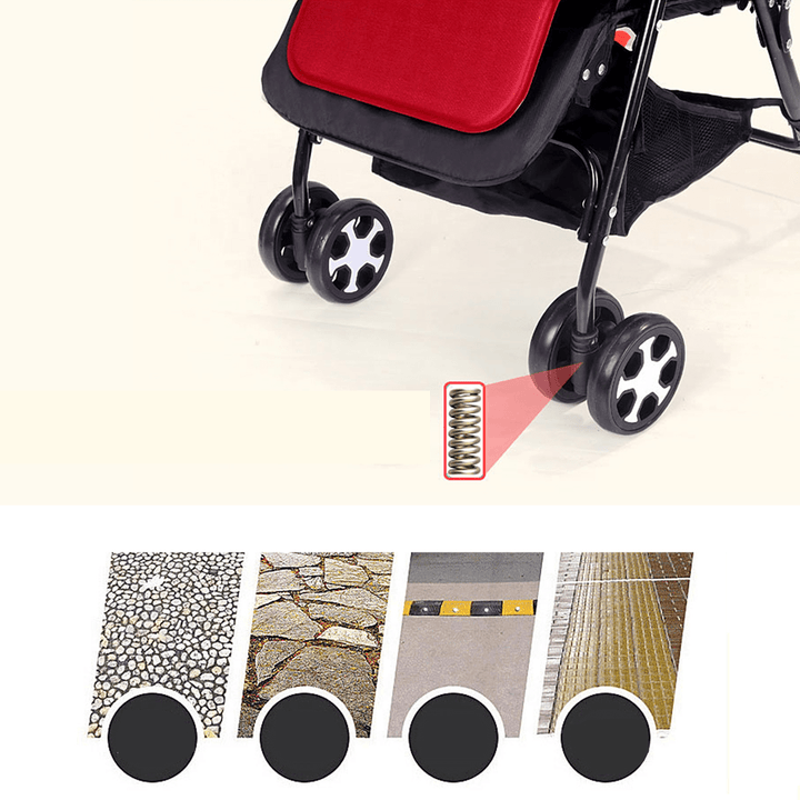 Baby Folding Adjustable Stroller Pushchair with 600D WaterproofÔºÜSunscreen Oxford Safe Stable Kids Toddler Pram Car for 0-3 Year Old