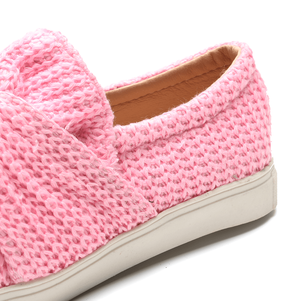 Women Breathable Knitting Knot Flat Loafers