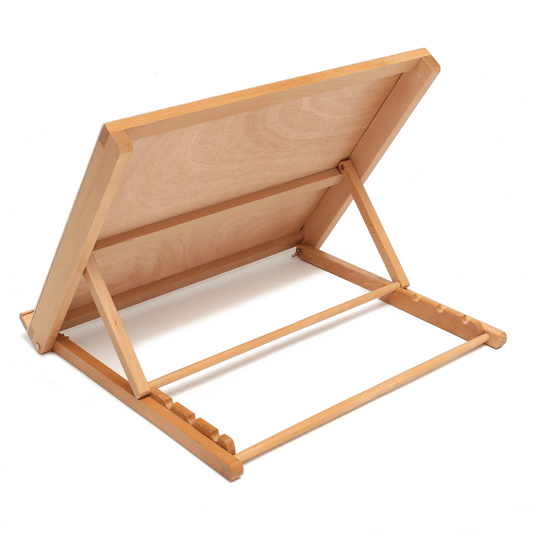 Adjustable Beech Wood Drawing Storage Board Fold Flat Sketching Crafted with Elastic Band