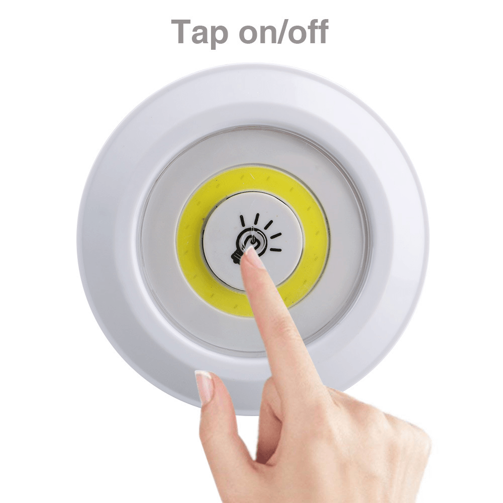 3Pcs LED Light Wireless Remote Control Night Light 3W Super Bright COB under Cabinet Light Dimmable Wardrobe Lamp Home Bedroom Closet