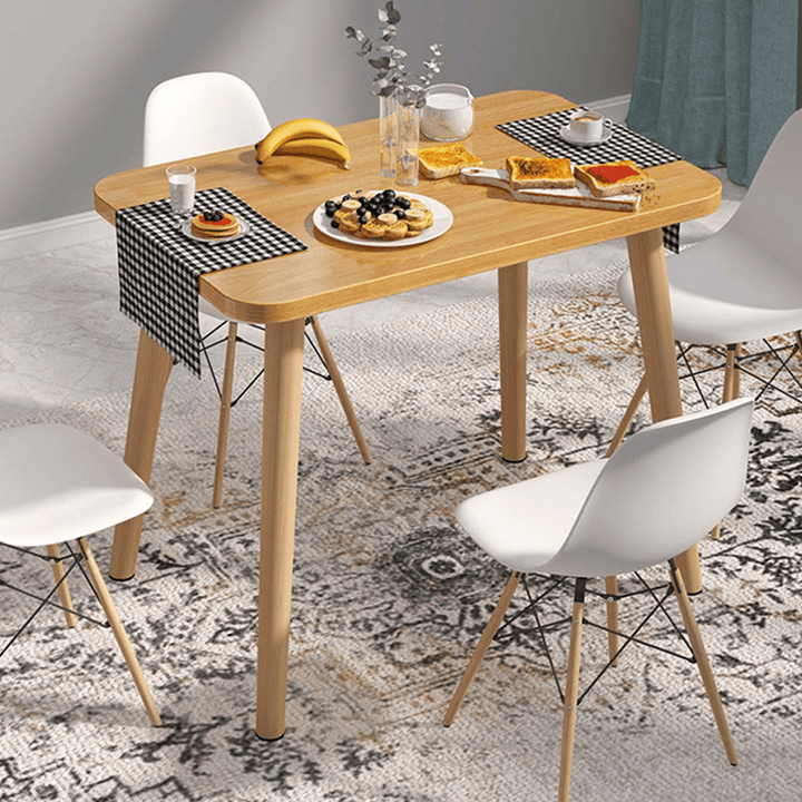 Log Color Square Table Nordic Dining Table Nd Chair Home Simple Modern Small Apartment Rectangular Table - MRSLM