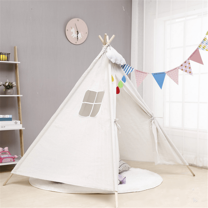 Large Cotton Wood Kids Teepee Tent Childrens Wigwam Indoor Outdoor Play House