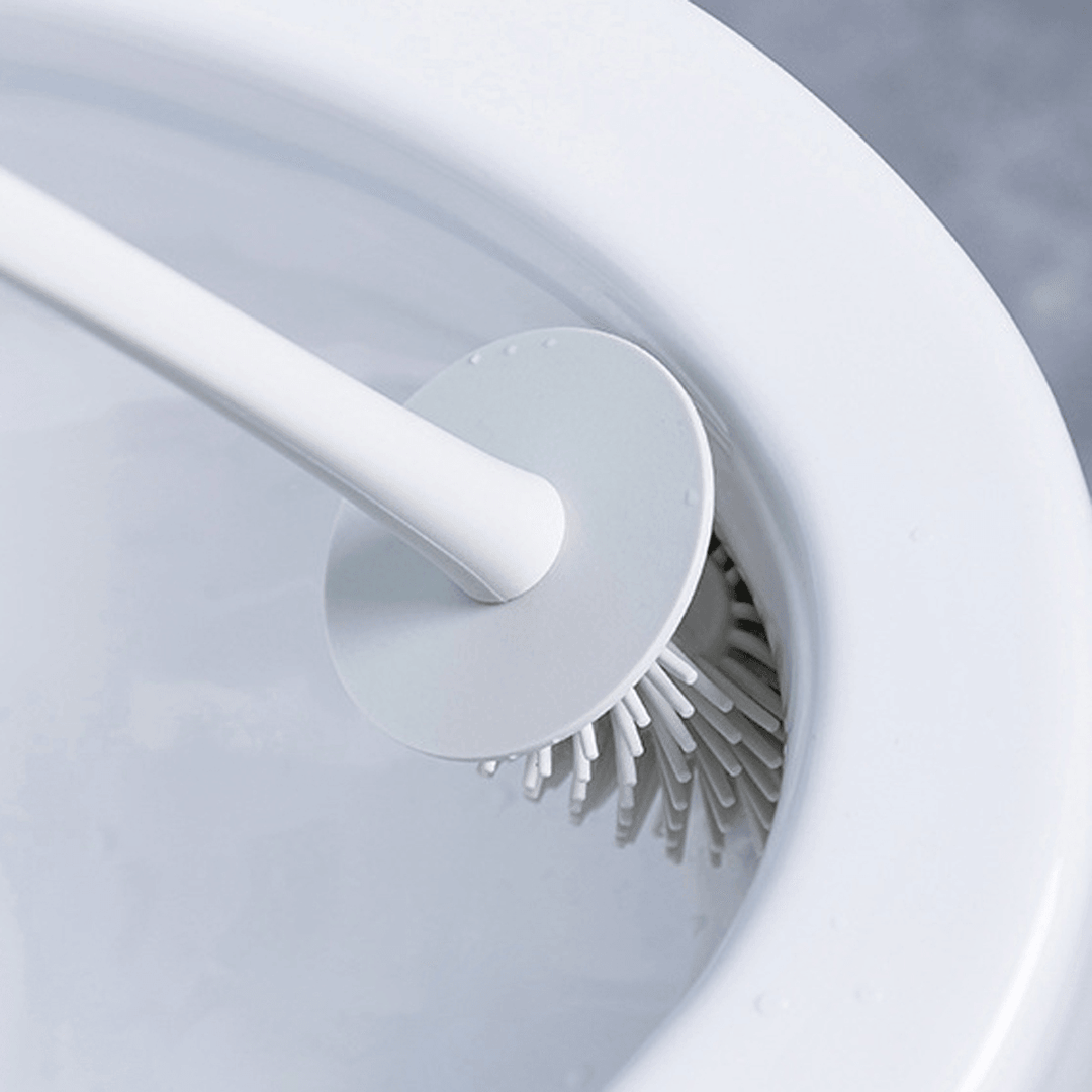 Toilet Brush and Holder Set Soft Silicone Bristle Toilet Bowl Brush Compact Toilet Brush for Bathroom Cleaning