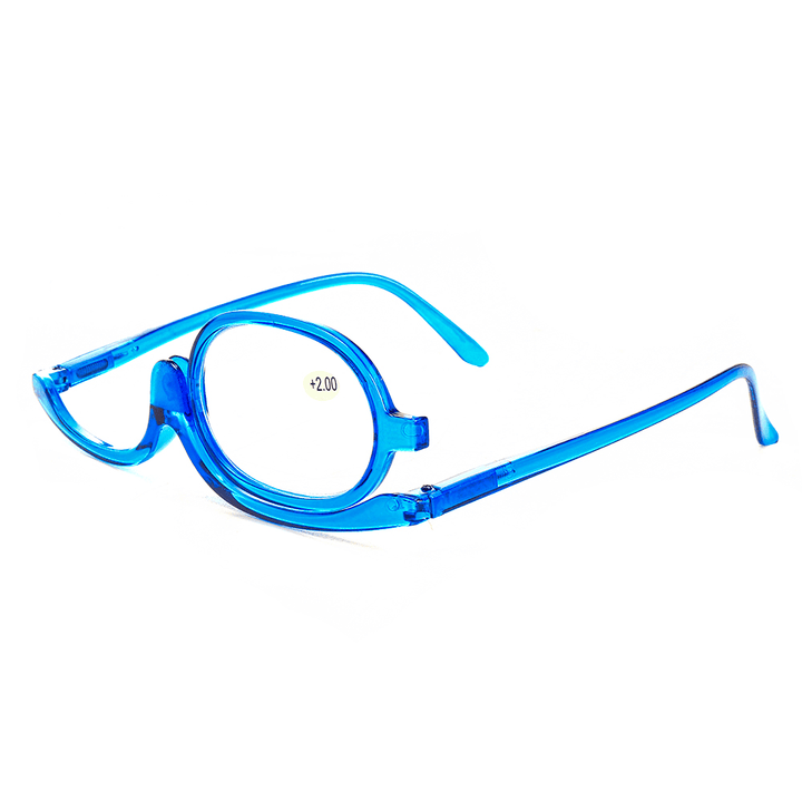 Unisex Rotatable Magnify Eye Makeup Cosmetic Glasses Reading Glasses Flip-Up round Glasses