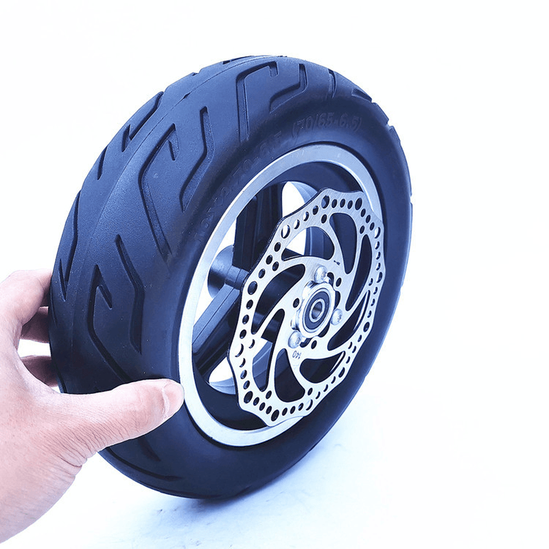 10 Inch 10X2.70-6.5 Electric Scooter Vacuum Tire Set with Disc Brake Inflation Free Solid Tire Scooters Wheels Accessories