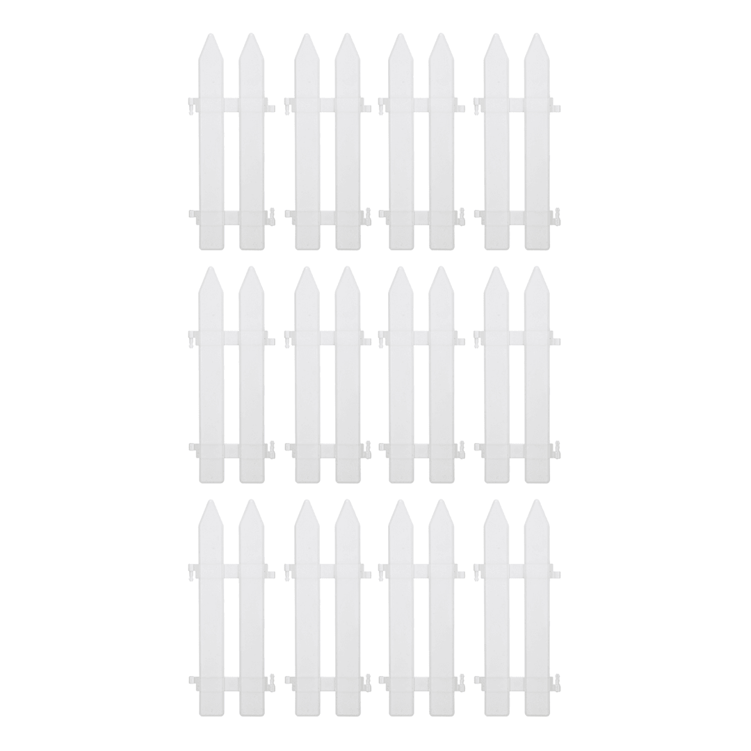 12PCS Plastic Fence Decorations White Home Christmas Xmas Tree Ornaments Miniature Border Grass Lawn Edge Fence