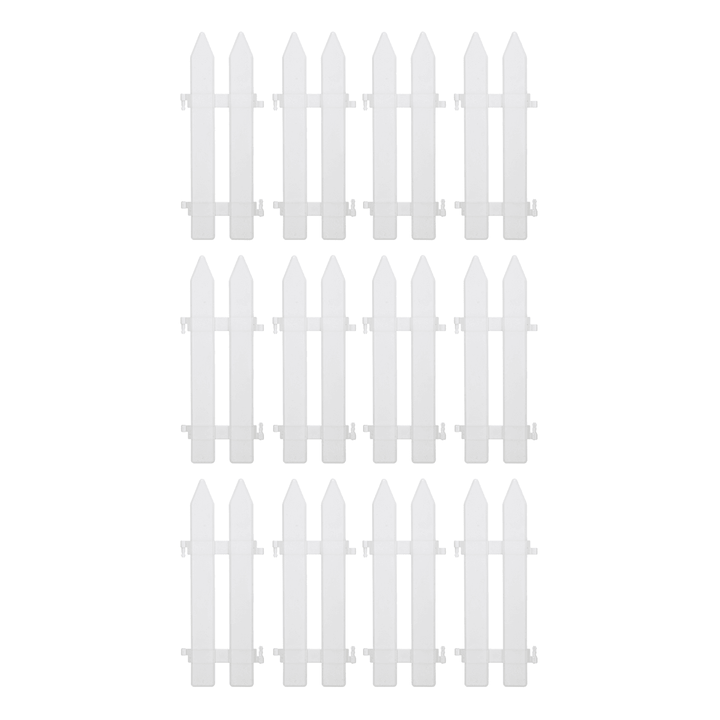 12PCS Plastic Fence Decorations White Home Christmas Xmas Tree Ornaments Miniature Border Grass Lawn Edge Fence