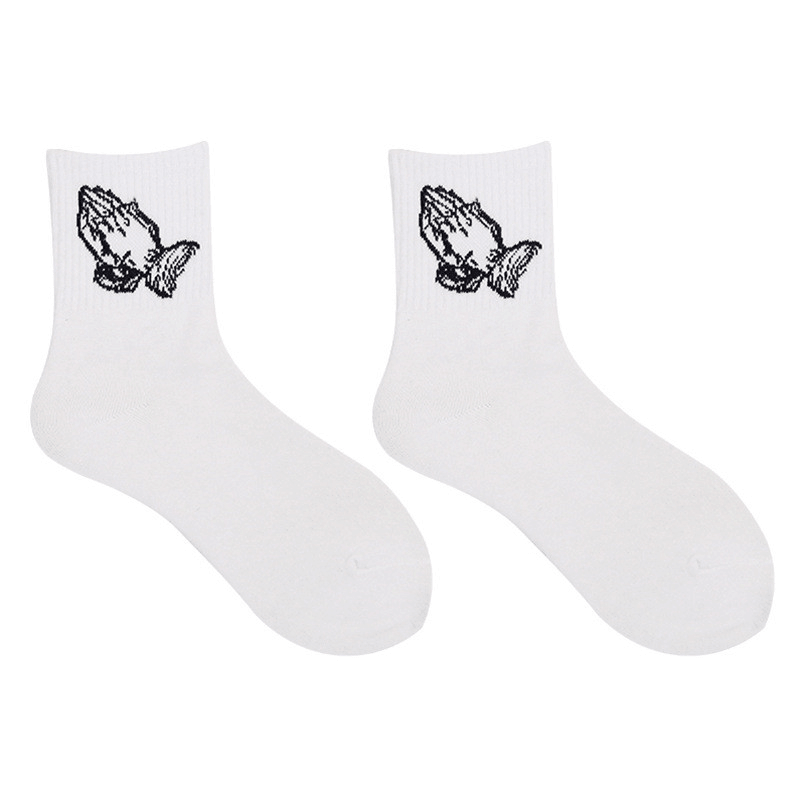 European and American Street INS Tide Brand Hong Kong Style Hip Hop Cotton Middle Cut Socks Retro Personality Skateboard Men and Women Long Socks Customization