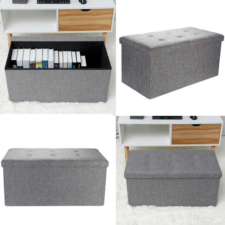 Linen Storage Ottoman Foldaway Seat Stool Bench Chest Toy Box Pouffe Bench