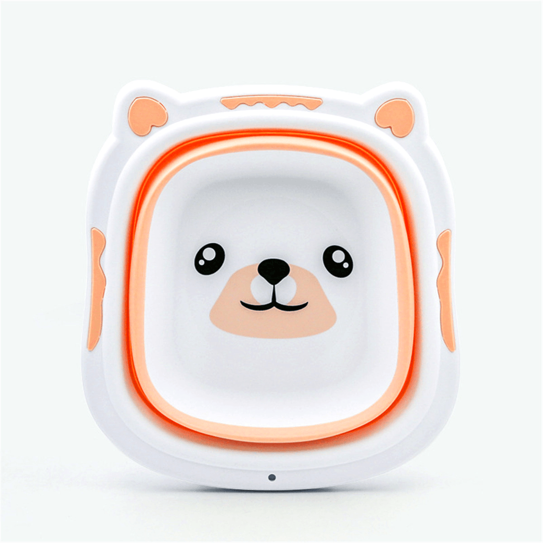 Baby Portable Folding Basin Washbasin for Kids Cute Cartoon Foldable Bath Tub