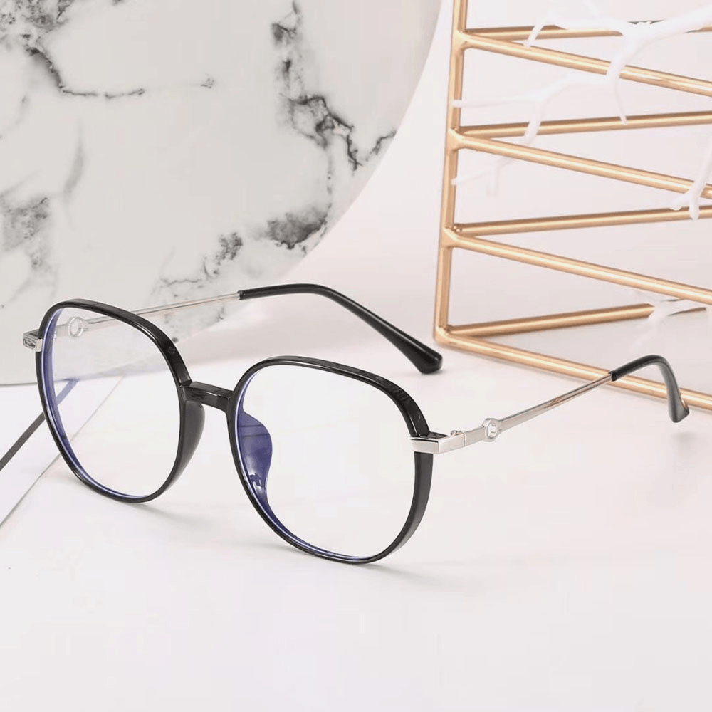 Unisex Oval Full Frame Flat-Light Fashion Simple Glasses - MRSLM