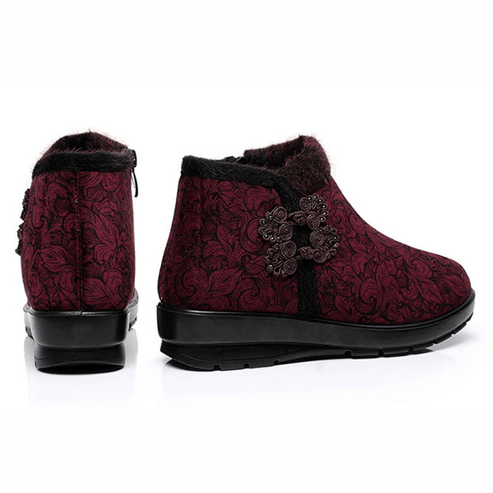 Winter Women Cotton Boots High Top Zipper Keep Warm Ankle Boots