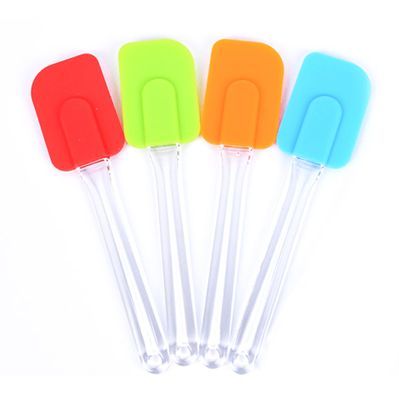 Silicone Scrapers Baking Scraper Cream Butter Handled Cake Spatula Cooking Cake Brushes Pastry Tool Food-Grade Silicone Spatula Kitchen Utensil Cream Blade Brush