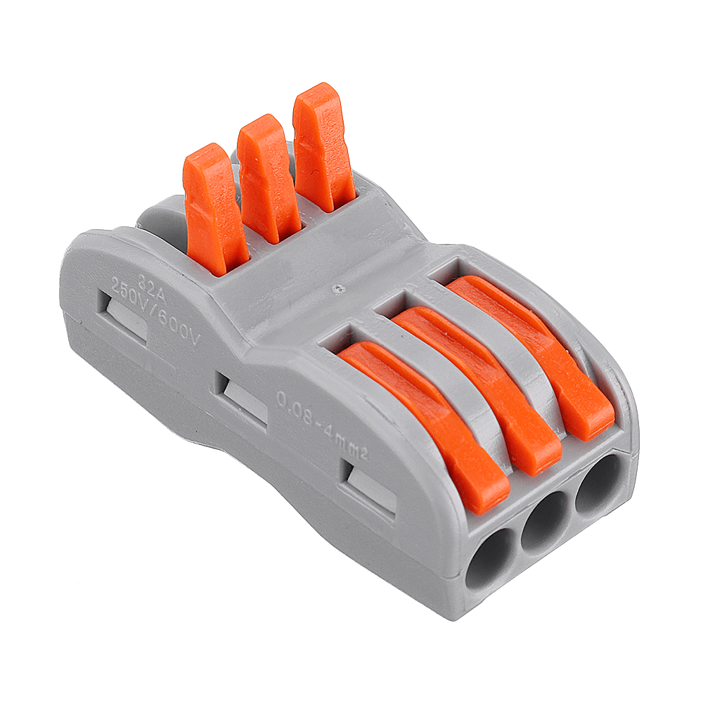 20Pcs 3Pin Wire Docking Connector Termainal Block Universal Quick Terminal Block SPL-3 Electric Cable Wire Connector Terminal 0.08-4.0Mm¬≤