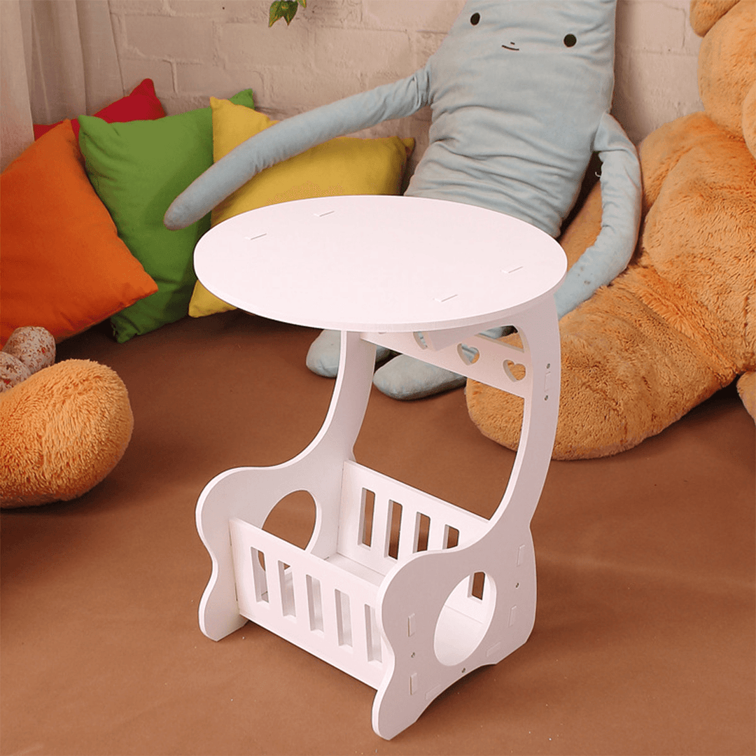 Modern Coffee Table European Creative Mini Magazine Books Storage Shelf Bracket Bookshelf round Tea Table