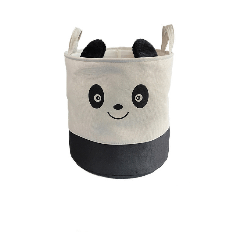 Foldable Cartoon Toy Storage Basket Cotton Linen Storage Bucket Baby Dirty Clothes Basket Lou