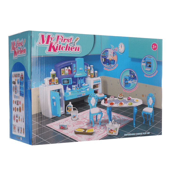 Children'S Kitchen Toy Set with Light Sound Simulation DIY Cooking Meal Kitchenware Combination Children'S Toys Gifts