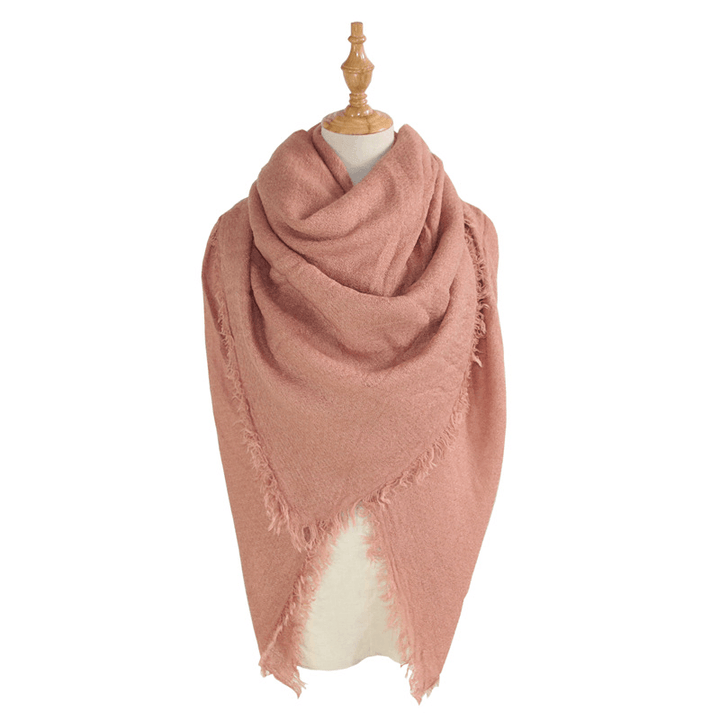 Women'S Shawl with Square and Longsolid Color Scarf