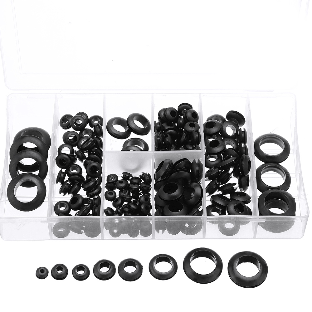 Suleve‚Ñ¢ MXRW5 180Pcs Rubber O Ring Washer Grommets Ring Anti-Slip Gasket Seal Assortment Set