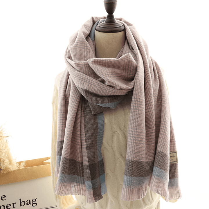 Thickened Cashmere Thermal Shawl Dual-Use Scarf