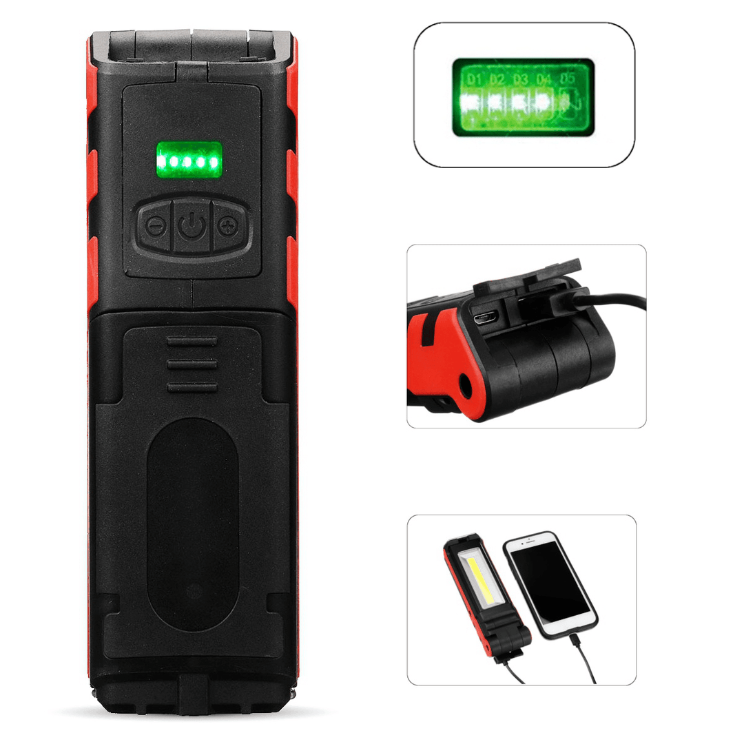 2LED+COB 400LM LED Work Light USB Rechargeable Foldable 270¬∞ Adjustable Flashlight Car Maintenance Light Camping Travel