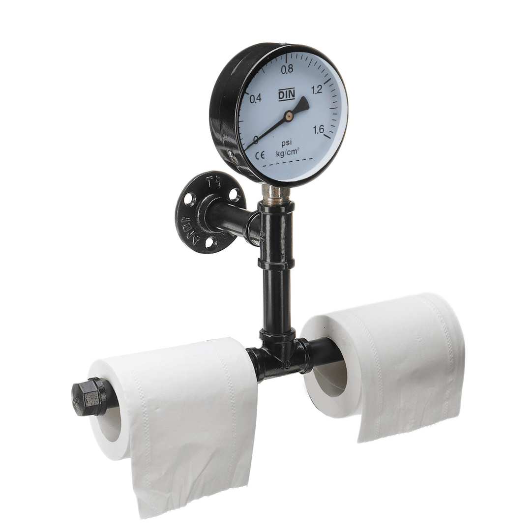 Black Personality Modern Industrial Style American Retro Creative Water Pipe Toilet Paper Rack Paper Towel Rack