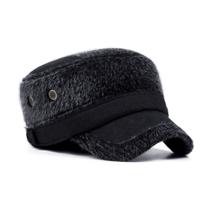 Unisex Imitation Mink Fur Earflap Ear Muffs Baseball Cap Adjustable Faux Fur Outdoor Military Hat