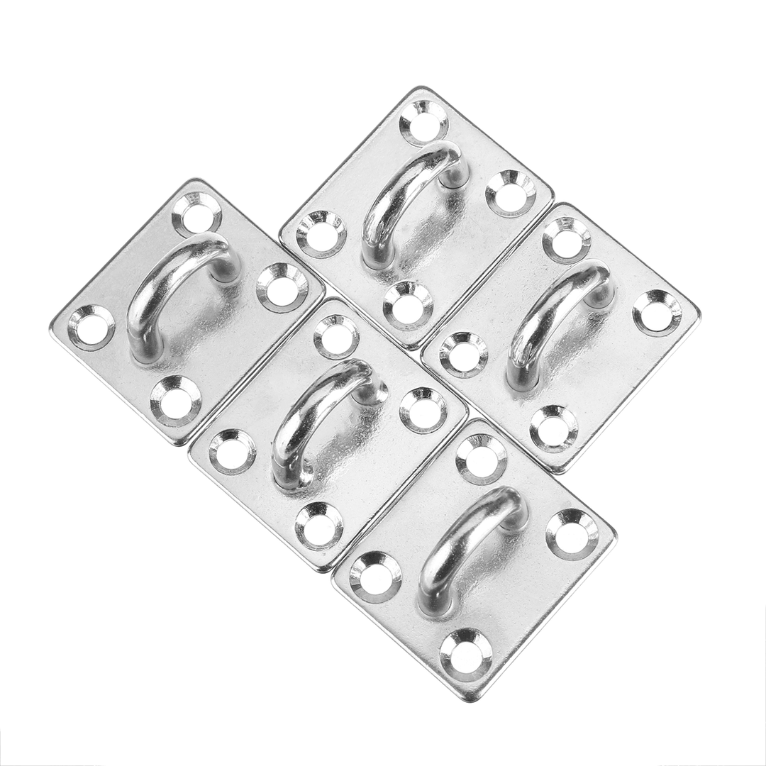 5PCS 304 Stainless Steel Pad Eye Plate Marine Boat Hardware Hook M5 Heavy Duty