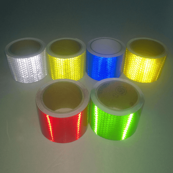 3M Long Safety Caution Reflective Tape Warning Tape Sticker Self Adhesive Tape 6 Colors