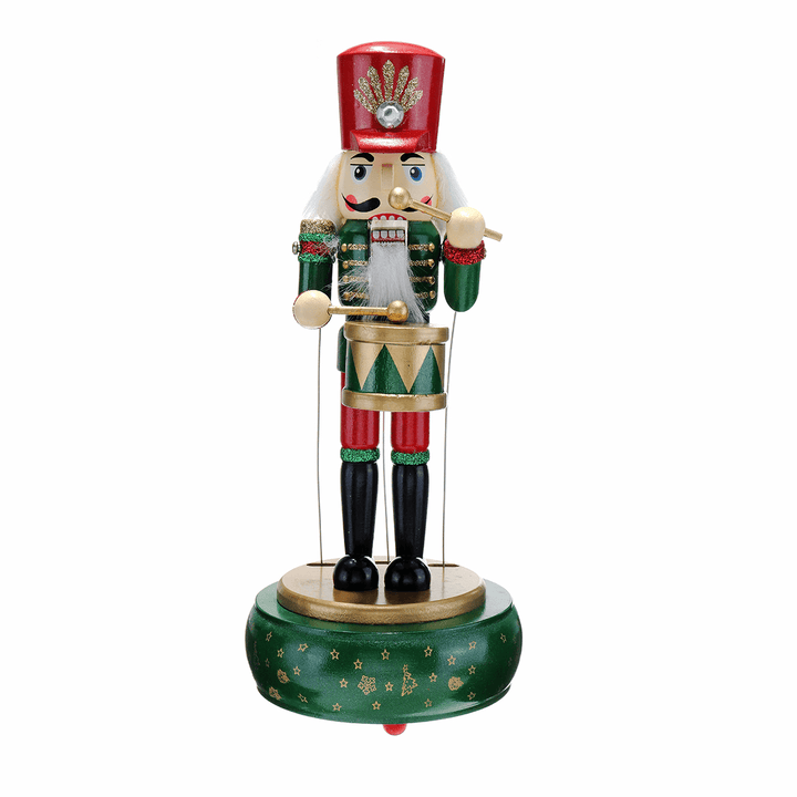 32CM Wooden Guard Nutcracker Soldier Toy Music Box Christmas Decorations Xmas Gift - MRSLM