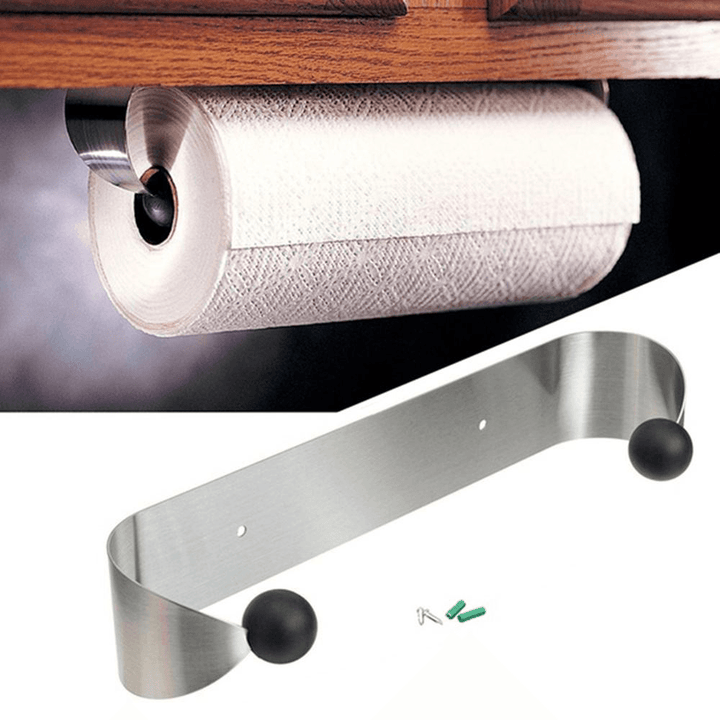 Stainless Steel Paper Towel Holder Wall Mount Roll Paper under Cabinet Organizer Hanger Kitchen Home