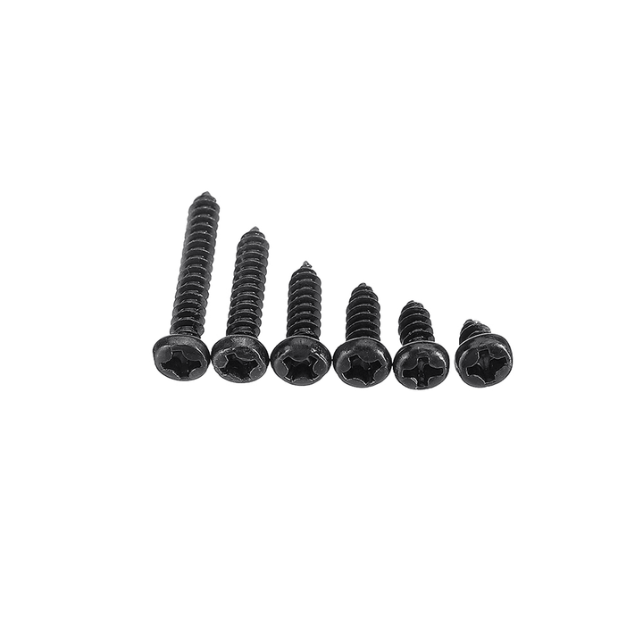 Suleve™ M3CP1 500Pcs M3 Phillips Screw Black Zinc-Plated Carbon Steel Pan Head Self Tapping Woodworking Screws Assortment Kit