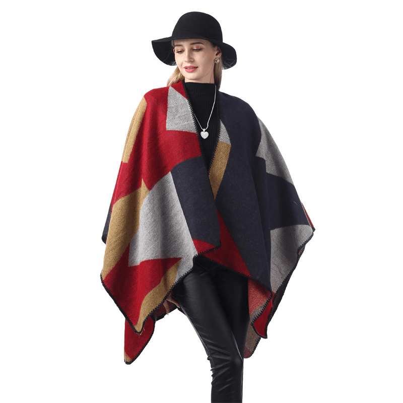 Fashion Street Warmth and Color Matching Cashmere Big Scarf Shawl