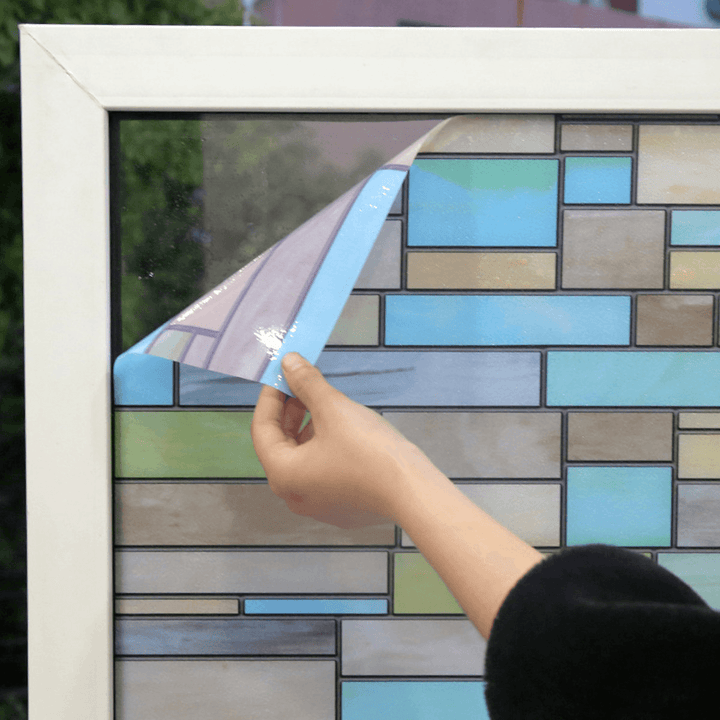 2M Brick Static Cling Cover Frosted Window Glass Film Sticker Privacy Home Decor