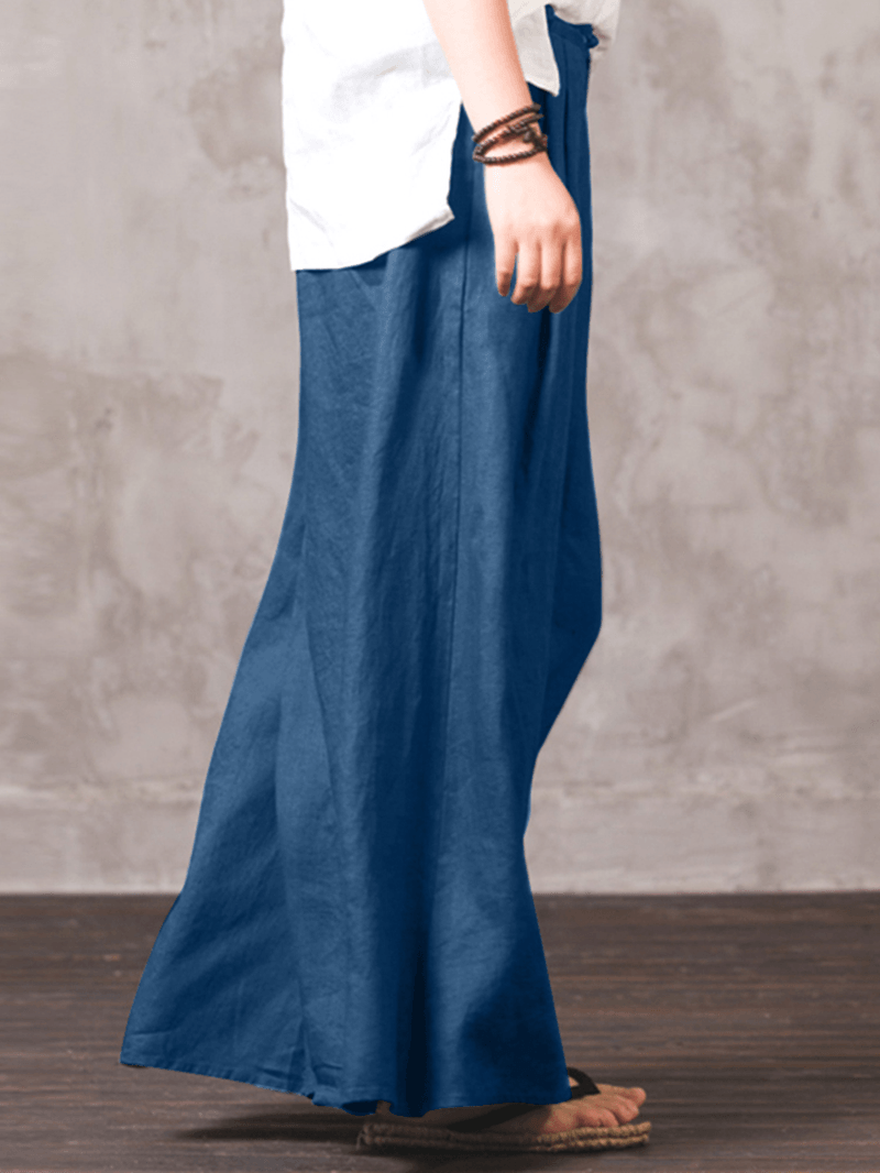 100% Cotton Woman Loose Fit Floor Length Pants