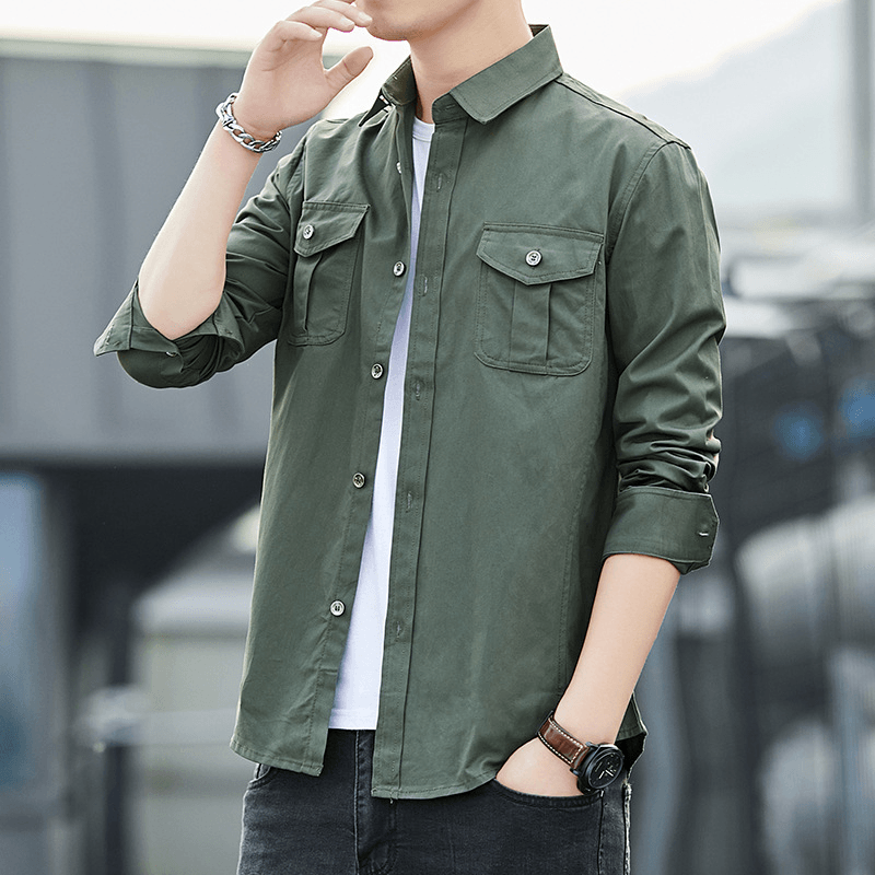 Casual Loose Tooling Jacket Men'S Shirt