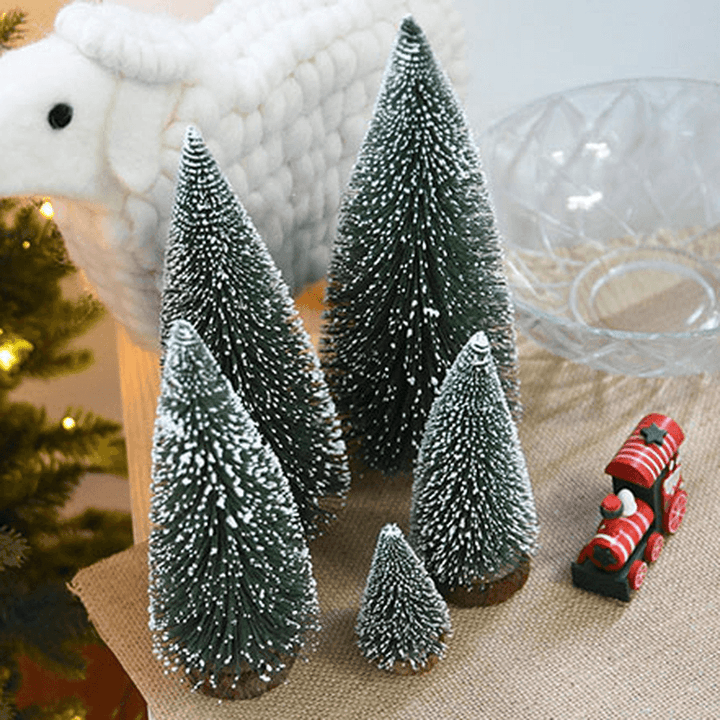 DIY Mini Christmas Tree Small Pine Tree Cedar Placed in the Desktop Home Decor Christmas Decoration Kids Gifts