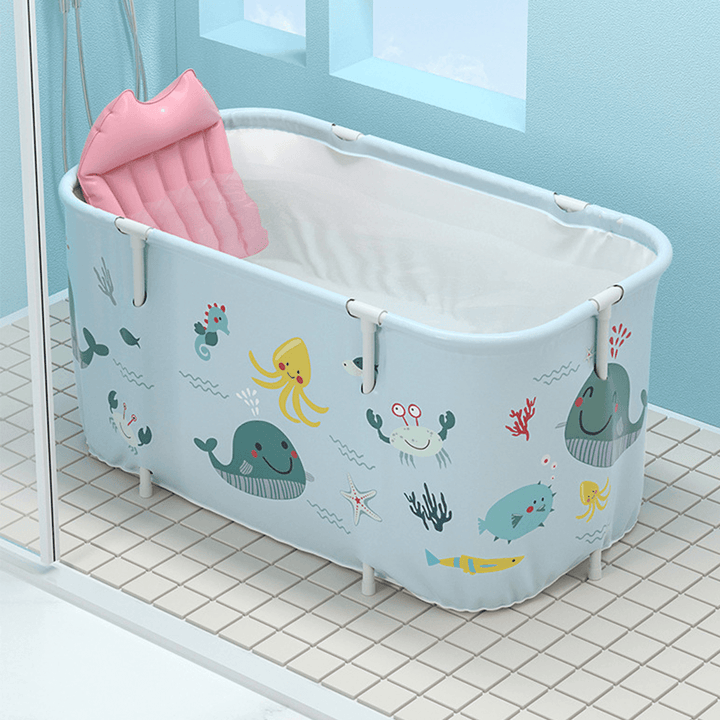 1.4M Folding Bathtub with Inflatable Back Friendly PVC Bath Bucket