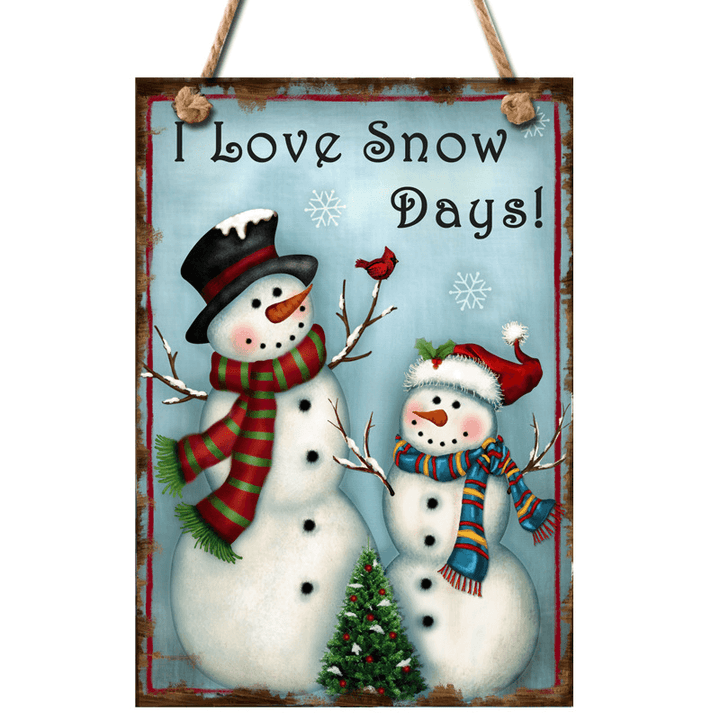 Christmas Door Hanging Painting Board Sata Claus Snowman Merry Christmas DIY House Wall Decor Party Supplies