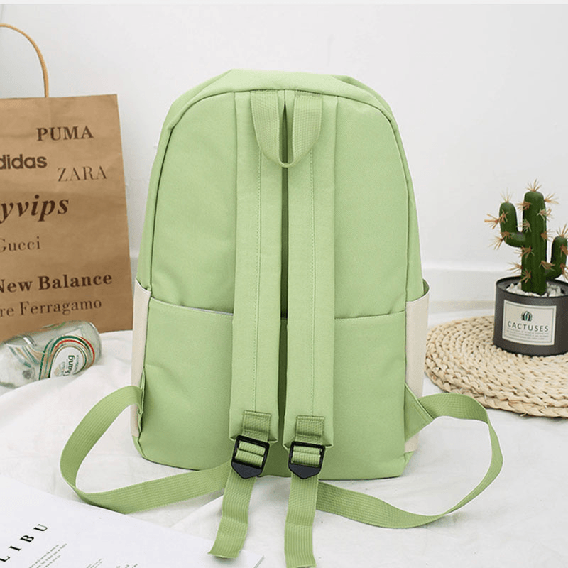 4 PCS Canvas Preppy Multifunction Combination Bag Tote Large Capacity Backpack Crossbody Clutch Wallet